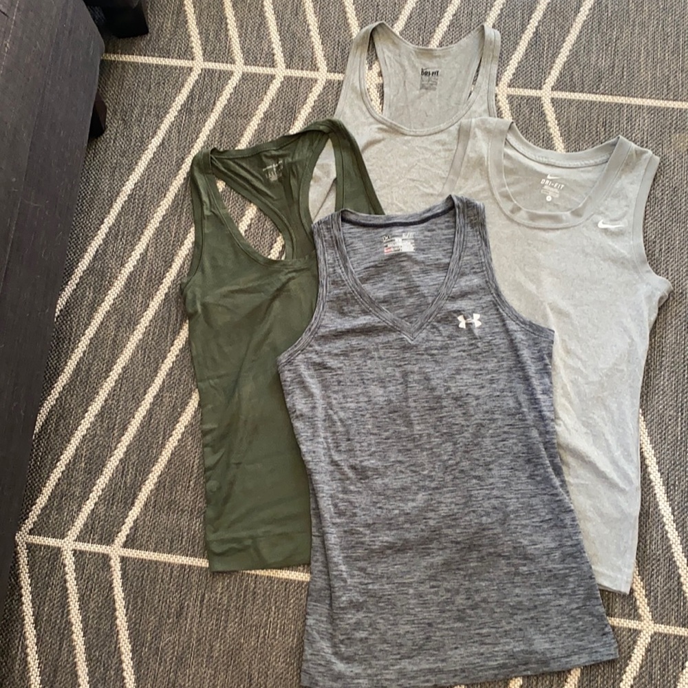 Four running tops Nike, Reebok, Under Armour
